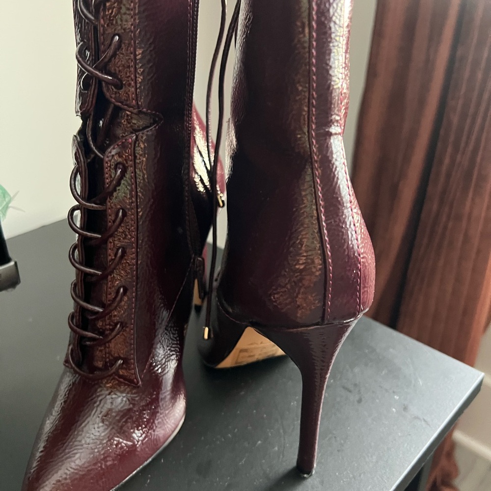 Aldo Brown Heeled Boots with Lace-Up Design